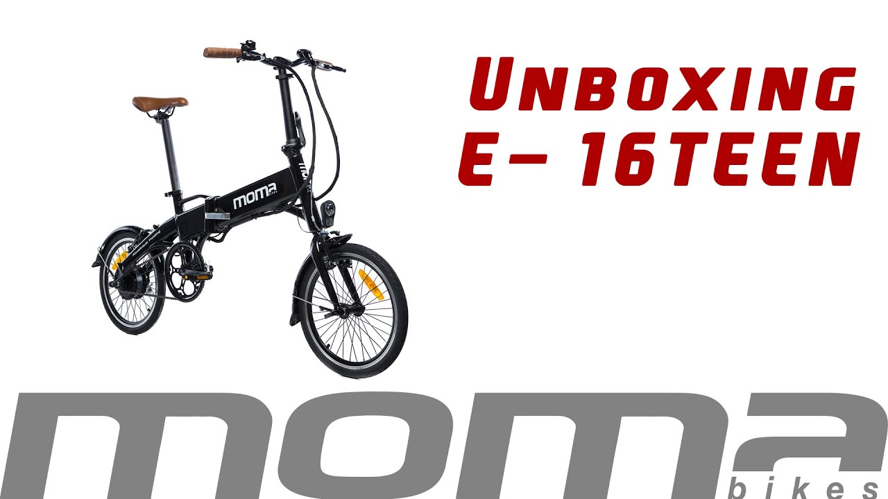 MOMA BIKES Moma Bikes EBIKE E-16TEEN - Bici eléctrica plegable 16 +  portaequipaje black - Private Sport Shop