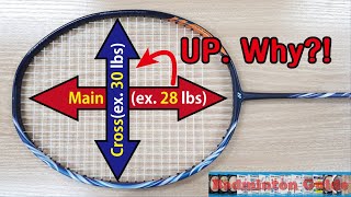 Why tie the cross string stronger. (Badminton Racket Stringing)