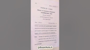 Sem2 Environment Study B.ComHons & M.Com Integrated PYQ 2025 Gurugram University