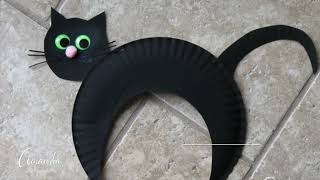 Paper Plate Black Cat