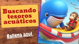 ¡Buscando tesoros acuáticos! Bucea, Conoce a la ballena azul, a los pulpos y a sus amigos.