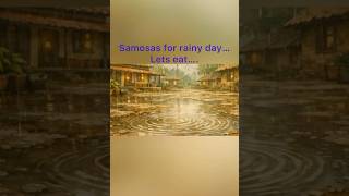 Samosas on arainy day…😋 #miniature #villagecooking#samosa #food#asmrcooking#naturecooking#rainyday
