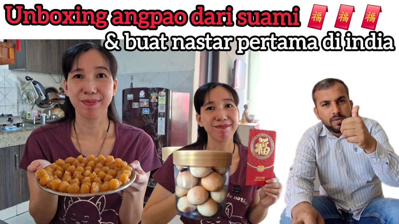 Buat nastar pertama kali selama tinggal di india ‼️ Dapat angpao dari suami 