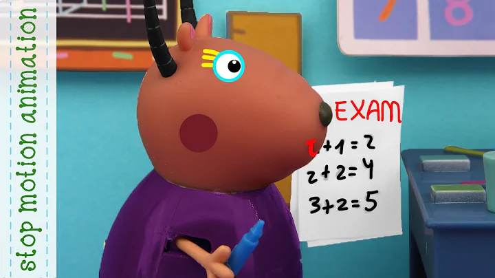 George's Exam Peppa Pig toys stop motion animation