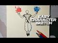 How to Draw Stickman Satoru Gojo (Red &amp; Blue) | SUPER SLOW Drawing – No Speed Up
