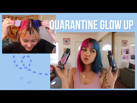 Extreme Glow up | Split Dying my hair blue and pink 🧚‍♀️