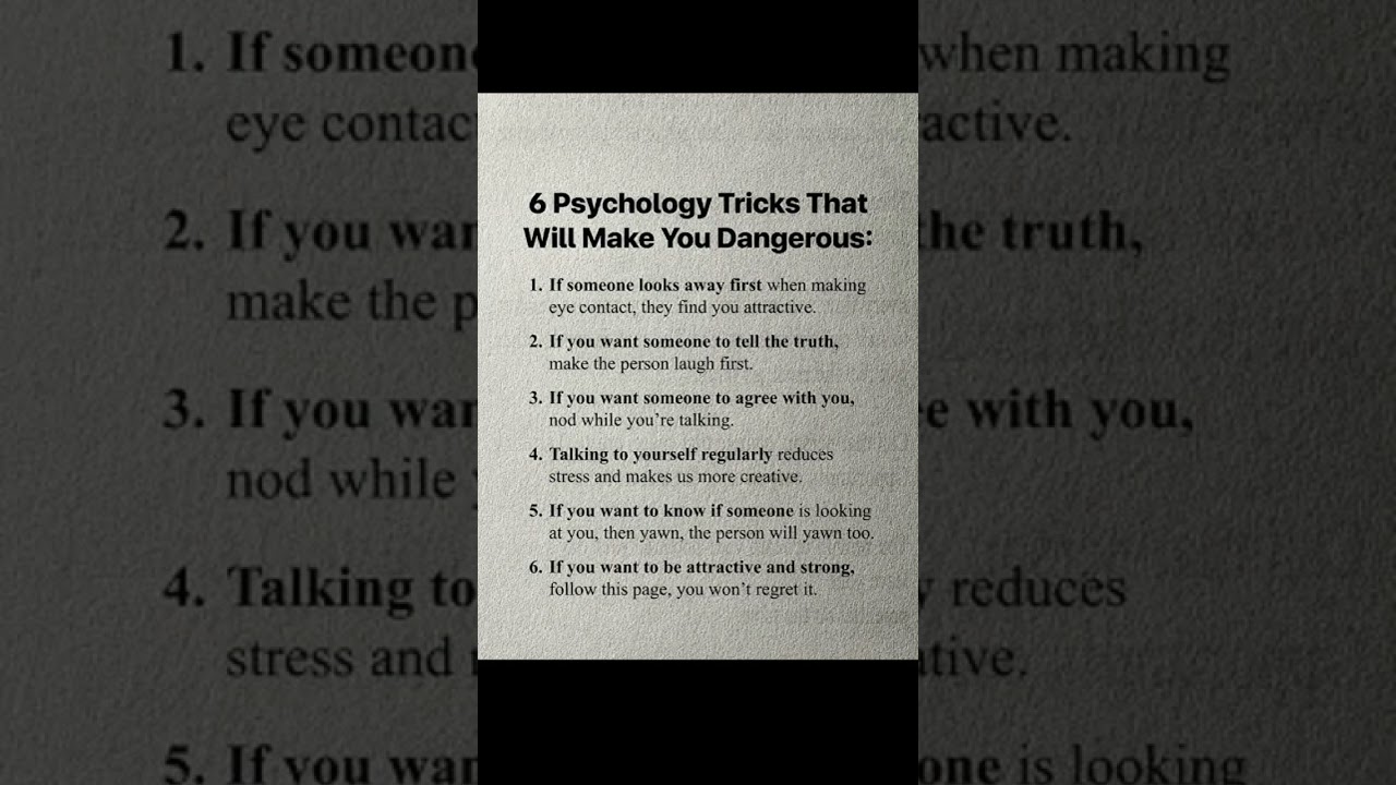 6 Psychology Tricks That Will Make You Dangerous |