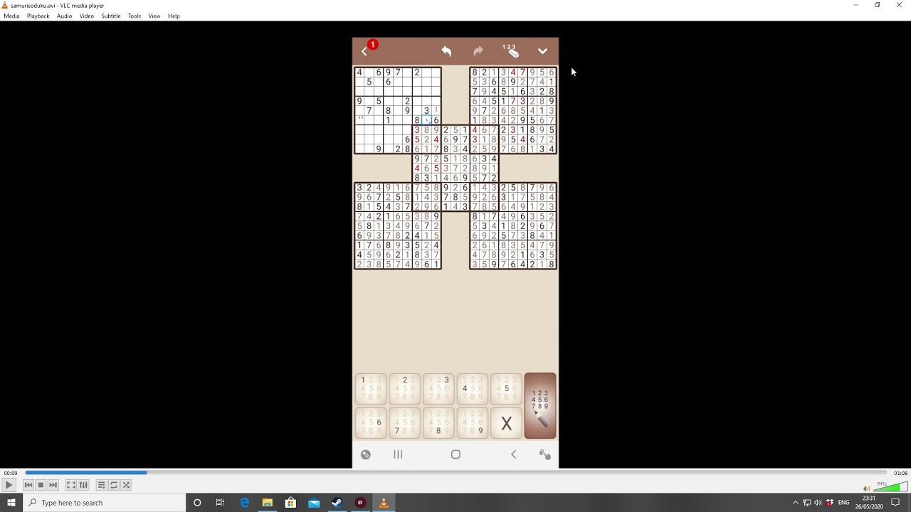 My first samurai sudoku puzzles