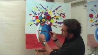 Art Lesson: How to Paint an Abstract Explosion of Flowers Using Acrylic Paint