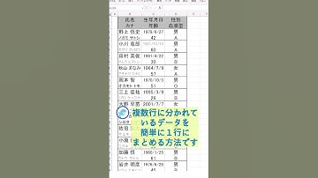 【Excel】複数行を簡単に１行にする方法 #Shorts