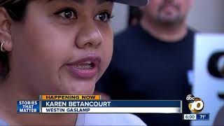Marriott workers protest for better pay, sexual harassment protections, and job safety