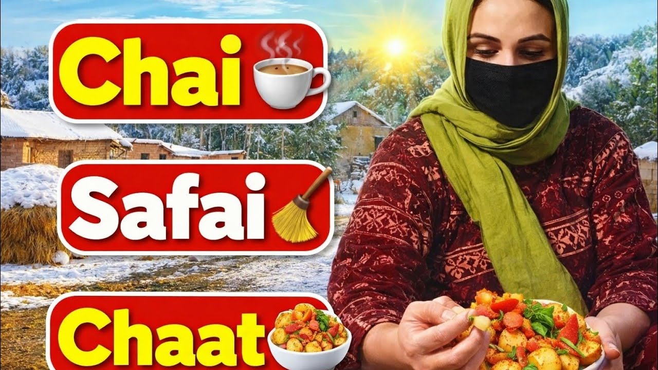 Sardiyon Ki Khubsurat Village Subah 🌾❄️🌞 | Chai ☕, Sehan Ki Safai 🧹 Aur Aloo Chaat 🥔🥗