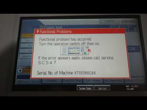 Video help me Ricoh MP 8001 Error code SC 547, 541, 542,... - youtube