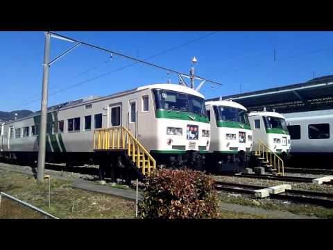 伊豆急下田駅電留置線並び。185系
