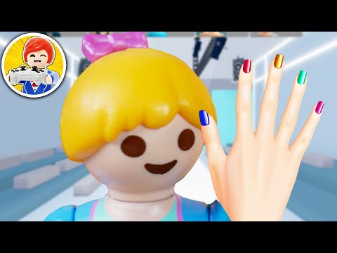 Playmobil Familie Vogel: Hannahs neue Fingernägel!💅Gewinnt sie die Nägel-Show? Roblox