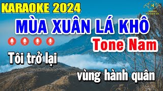 Mùa Xuân Lá Khô Karaoke Tone Nam Nhạc Sống Siêu Hay | Trọng Hiếu