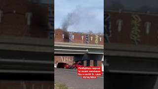 Firefighters respond to vacant warehouse fire in north St. Louis (10/14/2024). #breakingnews
