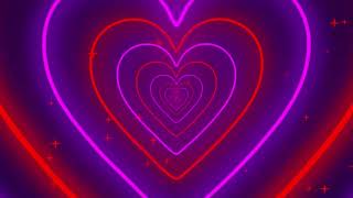 Red and purple screen background heart tunnel loop ❤️