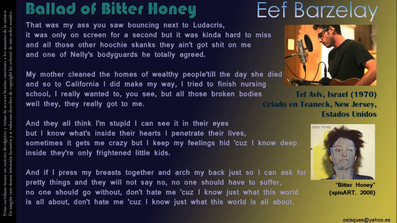 Ballad of Bitter Honey - Eef Barzelay akkorde