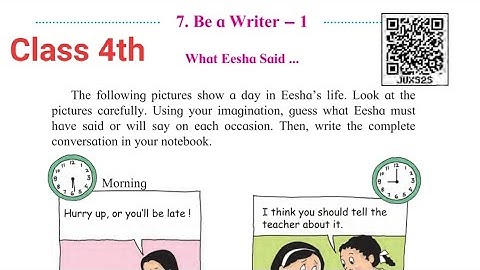 7. Be a Writer std 4th English Maharashtra board
