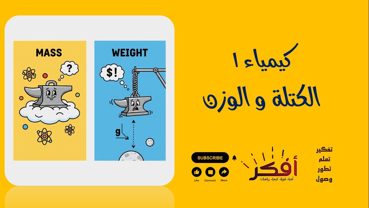 📘 المادة والكتلة والوزن | شرح مبسط وسهل مع أمثلة توضيحية | Material, Mass and Weight