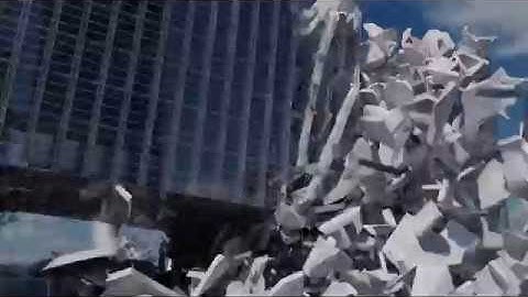 Building destruction in Blender fracture modifier build v3 [Shin Godzilla]