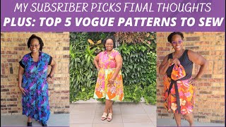 [692]Top 5 Vogue Patterns To Sew & Final Thoughts On Vogue Subscriber Pattern Picks