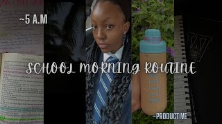 My 5a.m School Morning Routine | Chill,Aesthetic,Realistic routine