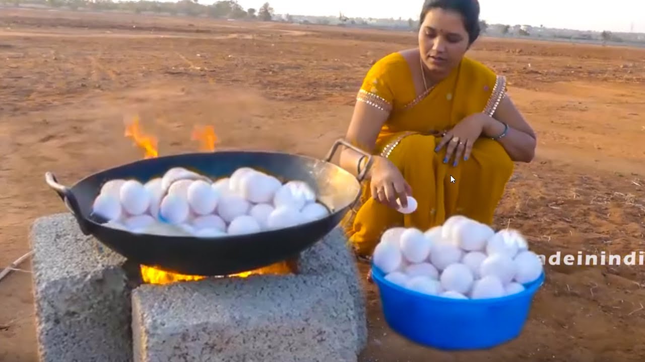 EXTREMELY INDIAN LADY MAKING EGG CURRY USING 100 EGGS | STREET FOOD