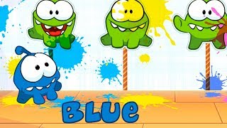 om nom is attacked with paint bombs learn english with om nom educational cartoon