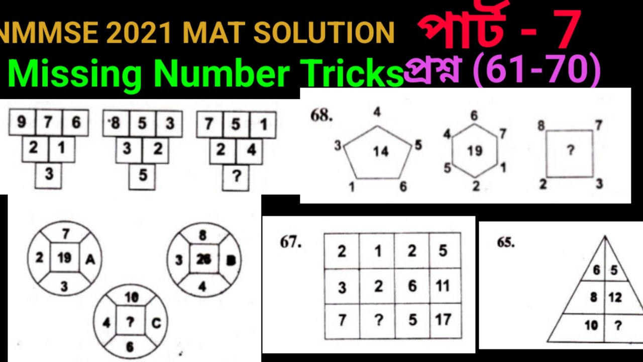 nmmse 2021 mat solution | Missing Number Tricks | Missing number