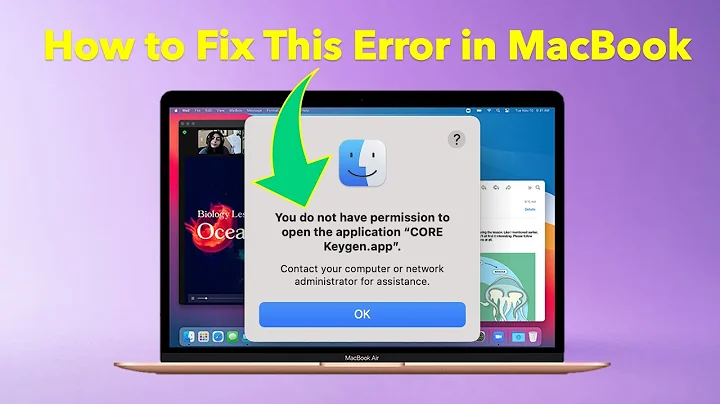 How to fix error message #YOU_DONT_HAVE_PERMISSION_TO_OPEN_THE_APPLICATION on any MacBook