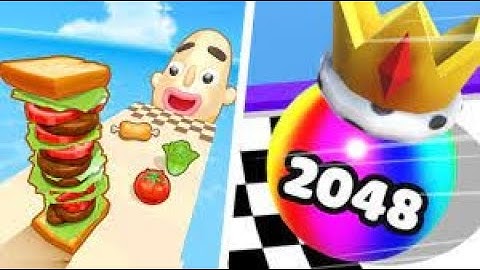 Sandwich Runner Vs BallMerge 2048 Speedrun All Levels Gameplay 4K