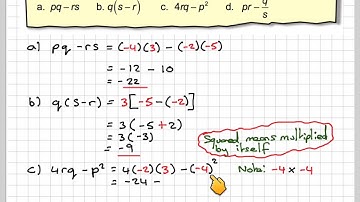 Substitution with negative numbers