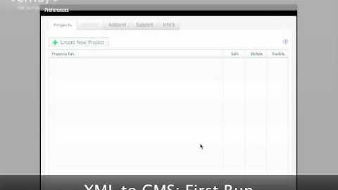 XML to CMS XML Editor: First Run
