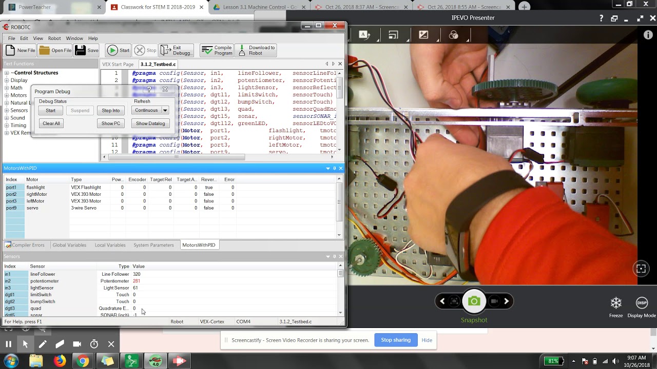 3.1.2.B RobotC Debugging - w/ disconnected battery - YouTube