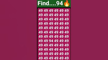 Are you genius find this number (94) #challenge #puzzle #ढूंढो #iqtest #logicriddles #mazesolving