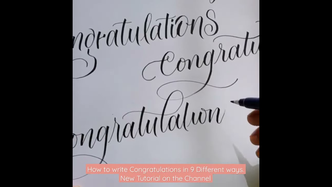 How To Write Congratulations In Calligraphy Full Video Link Description Shorts