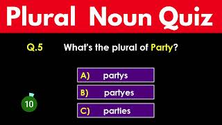 Plural Noun Forms Quiz  with answer #englishquiz  #pluralnoun #quiz
