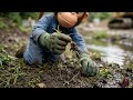 Monkey Nana Builds! Excavator Concrete Bridge from Broken Path | Mini Tractor Construction Project |