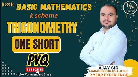Trigonometry formula part 2I MSBTE I K-SCHEME I BASIC MATHEMATICS-311302
