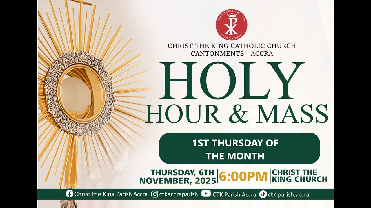 HOLY HOUR OF REPARATION ( THURSDAY PRECEDING 1ST FRIDAY)  6TH NOVEMBER, 2025