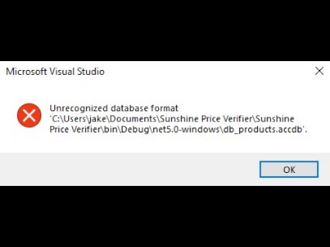 How to fix Error in Connecting Microsoft Access to Visual Studio 2019.