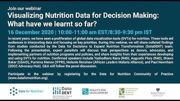 Visualizing Nutrition Data for Decision Making: What have we learnt so far?