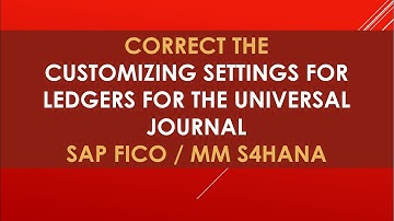 Correct Customizing settings for ledgers for the universal journal Message No. FINS_ACDOC_CUST201