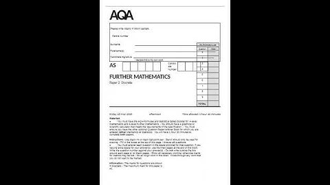 AQA AS FURTHER MATHEMATICS PAPER 2 QUESTION PAPER 2025 (7366/2D: Discrete)