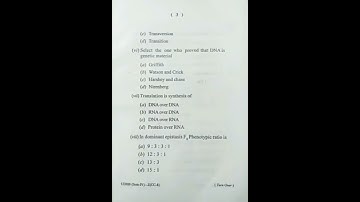 +3 4th semester zoology hons question || Core-8