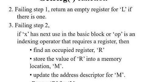 CS304 Compiler Design Module 6 A simple code generator