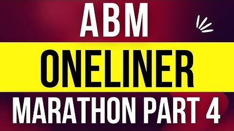 ABM || REVISION SESSION || ONE LINER || PART 4