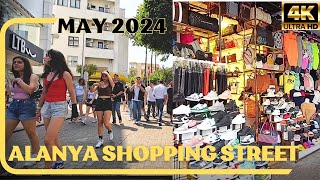 Alanya Shopping Tour ! Alanya Street tour ! Alanya Walking Tour ! Alanya Antalya Turkey ! 4K 60FPS !